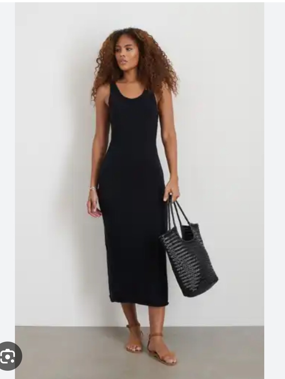 Alex Mill Navy Ribbed Midi Tank Dress